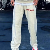 HEARUJOY - American Retro Trendy Sports Simple Style Straight Men Casual Loose Trousers Versatile Wide Legs
