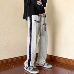HEARUJOY - Wide-leg American Sweatpants Men's Spring Autumn Campus Casual Loose