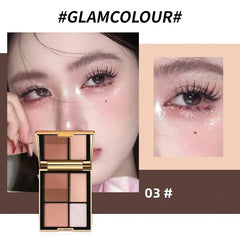 YICKYUE - Versatile 5-Color Magic Eyeshadow Palette Brown Tones Matte Shimmer Finish Long-Lasting Eye Makeup Kit for All Ages