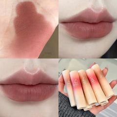 YICKYUE - Waterproof Velvet Lipstick Easy To Wear Long-lasting Lipstick Matte Nude Coffee Lip Glaze Non-stick Cup Makeup Lip Tint Cosmetic