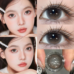 YICKYUE - 1 Pair New Arrival Contact Lenses Colored Contact Lenses Pink Lenses 1Year Fashion Lens Party Cute Eye Lens Fast Shipping
