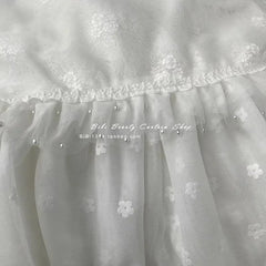 YICKYUE - Korean Pink Blue Background Curtain White Three-dimensional Embroidered Dreamy Princess Lace Wedding Room Customization