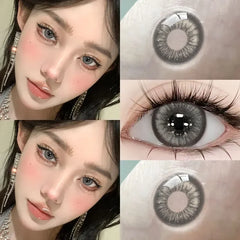 YICKYUE - 1Pair Natural Colored Eyes Lenses Green Lenses Contacts Lens Beauty Pupils with Graduation Contact Korean Lenses Make Up