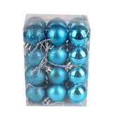 YICKYUE - 24Pcs Colorful Christmas Tree Balls Xmas Decorations Glitter Baubles Hanging Ornaments Holiday Party Home Store Decor Props