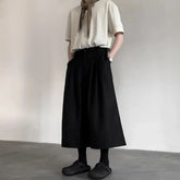 HEARUJOY - Gothic Dark Casual Culottes Spring Japanese Harajuku Streetwear Elegant Daily Business Office Fashion Wide Leg Pants Unisex