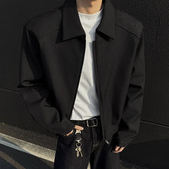 HEARUJOY - Spring Short Jacket Men Fashion Casual Black Jacket Men Streetwear Korean Loose Bomber Jacket Mens Motorcycle Jackets Coat M-3XL
