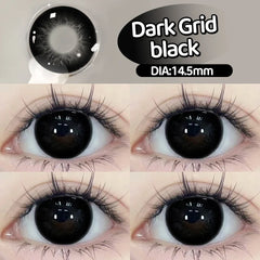 YICKYUE - 2PCS Myopia Beauty Colored Contact Lenses Purple Halloween Makeup Lens Fashion Pupils Big Eye Lenses Natural Blue Lense