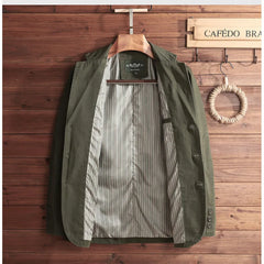 HEARUJOY - Casual Spring Autumn Jacket For Men Middle Age Relaxed Fit Blazer Leisure Suit Coat Small Formal Jacket Spring Top