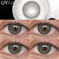 YICKYUE - NEW Contact Lens Beauty Blue Lens 14.5mm Big Eyes Color Contact Lenses For Eyes Natual Pupils Cosmetic Lens Makeup Gray