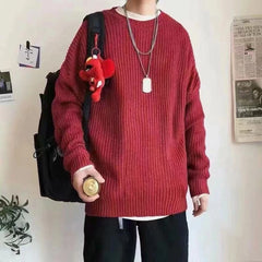 HEARUJOY - Korean Fashion Sweaters Men Autumn Solid Color Wool Sweaters Slim Fit Men Streetwear Mens Clothes Knitted Sweater Men Pullovers
