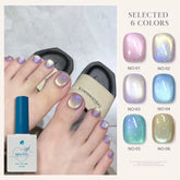 YICKYUE - 1-6pcs 12ml Mermaid Aurora Gel Polish 6 Colors Holographic Magnetic UV Gel Shimmer Pearl Effect Soak Off for Salon DIY Nail Art