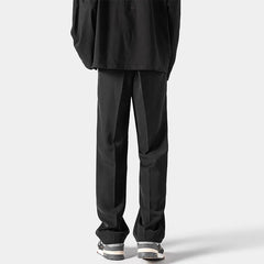 HEARUJOY - Brown Black Suit Pants Men Fashion Society Mens Dress Pants Korean Loose Straight Pants Mens Office Formal Trousers Plus Size