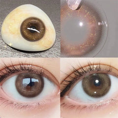 YICKYUE - 2Pieces Color Contact Lenses Bling Pupil Beauty Cosplay Color Circle Lens Yearly Galaxy Colour Contacts with Box