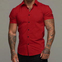 HEARUJOY - Elegant Regular Fit Men'S Checkered Shirt Men'S Casual Short Sleeve Shirts Button Down Summer Beach Shirt Shirts For Man 셔츠