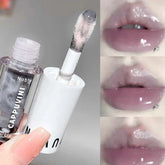YICKYUE - Mirror Lip Glaze Watery Lips Gray Pink Water Light Lip Gloss Makeup 6 Color Hydrating Moisturizing Long Lasting Crystal Lip Oil