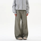 HEARUJOY - Summer Vintage Outdoor Parachute Cargo Pants For Men & Women Pure Cotton Loose Straight Leg Pleated Trousers Man Workwear
