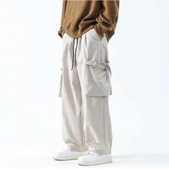 Hearujoy 2024 New Wide Leg Pocket Cargo Men Pants Climbing Trousers Neutral Loose Casual Hip Hop Streetwear Oversize Outdoor Pants