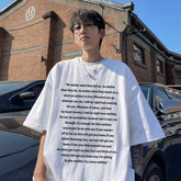 HEARUJOY - T Shirt Oversized Cotton For Men White Men's Letter Print T-shirts Men 5XL Casual Wear Summer Tee Shirts Big Size Clothing