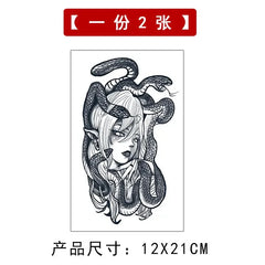 YICKYUE - Lasting Herbal Medusa Fake Tattoo for Woman Man Arm Art Tattoo Sticker Sexy Temporary Tattoo Waterproof Tatuajes Temporales