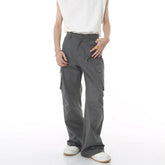 Hearujoy Techwear Cargo Pants Men Workwear Old Money Wide Leg Trousers Male Japanese Streetwear Hip Hop Pockets Casual Loose