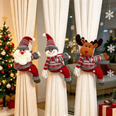 YICKYUE - Christmas Curtain Buckle 3D Santa Claus Sonwman Curtain Tieback Window Lamp Decor Supplies Christmas Home Decoration