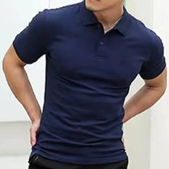 HEARUJOY - Male With Collar Tee White Tops Skinny Polo Shirts Plain Mens T-shirt Gym Muscles Smooth Men's Clothing Comfortable Casual Xl