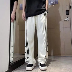 Hearujoy Men Fashion Straight Sweatpants Hip Hop Casual Jogging Streetwear Harajuku Trousers