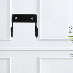 YICKYUE - Metal Wall Mounted Iron Board Holder Double Hook Black Laundry Room Ironing Board Storage Rack Organizer Space Saving