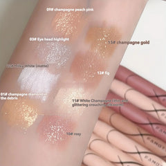 YICKYUE - Pearl Lying Silkworm Matte Glitter Eyeshadow Stick - Highlighter Eye Shadow Pen White Pearlescent Brightening Eyeliner Cosmetic