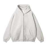 HEARUJOY - New Men's Hoodies Sweatshirts Zipper Hoodie Solid Color Hip Hop Mens Hooded Jacket Loose Track Hoodie Jacket Coat Streetwear