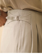 HEARUJOY - Men's Summer Straight Pants Paris Button Non Ironing Loose Fitting Business Naples Casual Pants High Waisted Office Trousers Men