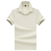 HEARUJOY - Man Polo Shirt Solid Summer Casual Polo Shirt Men Short Sleeve Lapel Button Shirt Camisa Polo Colorful Pink Blue White Male