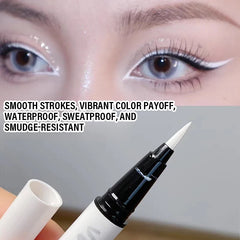 YICKYUE - Matte White Eyeliner Liquid Pen Lying Silkworm Pencil Brighten Corners of Eyes Ultra-thin Waterproof Pigment Cosplay Eyeshadow
