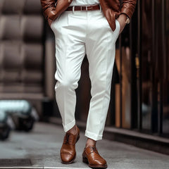HEARUJOY - Fashion Men business Casual Suit Pants Diagonal Pocket Comfort Breath Straight Trouser Spring Autumn Daily Leisure Pant For Man