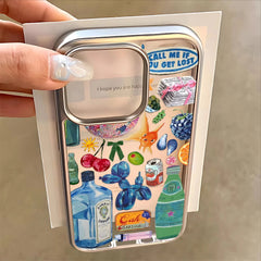 YICKYUE - Luxury Seaside Scenery Wine Lemon Phone Case For iPhone 17 AIR 16 15 14 13 12 11 Pro MAX 16E XR XS 7 8 Plus Y2K Shockproof Cover