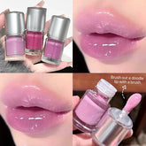 YICKYUE - Shining Crystal Clear Lip Gloss Moisturizing Mirror Lip Glaze Long-Lasting Non-stick Cup Transparent Purple Water Light Lip Oil