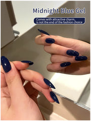 YICKYUE - 10ml Dark Blue Gel Nail Polish, 1Pcs Ocean Blue Gel Polish Soft Pale Color High Gloss Soak Off U V Nail Manicure Salon DIY