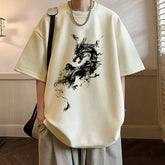 HEARUJOY - Man Tee Shirts Cotton Oversized O Neck Watercolor T Shirt for Men Luxury High Quality Cool New In Cheap Clothes Party Summer Top