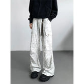 HEARUJOY - American Tie Dye Cargo Pants Mens Autumn Vintage High Street Straight Leg Trousers Casual Multi Pocket Loose Overalls Male