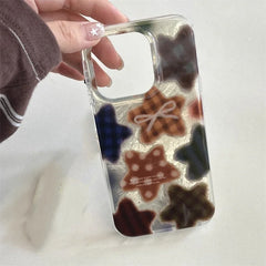 YICKYUE - Korean Winter Cute Brown Checkered Patten Phone Case For iPhone 17AIR 16 15 14 13 12 11 Pro MAX MINI XR XSMAX 7 8 Plus Y2K Cover
