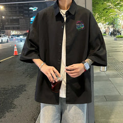 YICKYUE - Men's Oversized Shirts 5XL Fashion White Mens Blouse Music Print Oversize Shirt Casual Wear Summer for Men New Clothing