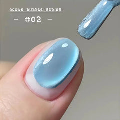 YICKYUE - MN 1-20pcs 12ML Pink Gold Cat Eye Ocean Bubble Glass Beads Cat Eye Gel Nail Polish Blue Nails UV Light Nails Green Nails
