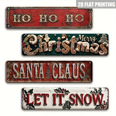 YICKYUE - 2D Flat, 4pcs Vintage Christmas Metal Signs- Gingerbread Pattern, Outdoor Wall Decor For Holiday Parties& Winter Celebrations