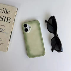 YICKYUE - Fashion Chic Fresh Emerald Green Color Smudging Color IMD Phone Case For iPhone 17 AIR 16 15 14 13 12 11 Pro MAX Plus Y2K Cover