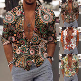 HEARUJOY - Classic Fit Men'S Slim Fit Shirt Men Long Sleeve Winter Casual Printed Shirts Fashion Top Blouse Shirts Roupas Masculinas