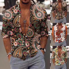 HEARUJOY - Classic Fit Men'S Slim Fit Shirt Men Long Sleeve Winter Casual Printed Shirts Fashion Top Blouse Shirts Roupas Masculinas