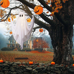 YICKYUE - Large Hanging Swing Ghost With Led Lights Hanging Swing Ghost Spooky Swing Ghost For Garden Patio Yard Porch Outdoor Holiday