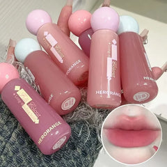 YICKYUE - Rose Pink Matte Lipstick Waterproof Cute Lip Mud Velvet Mousse Grey Pink Lip Gloss Non-Stick Cup Lip Tint Makeup Korean Cosmetic
