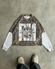 Hearujoy Hip hop fashion trend Leaf Camo long sleeve Top for men Y2k Streetwear Gothic High Street casual alphabet print loose sweatshirt