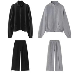 HEARUJOY - Autumn Sports Set Men Sports Cardigan Jacket and Jogging Wide Leg Pants Fashion Loose Fishing 2-piece Sets Unisex Tracksuits
